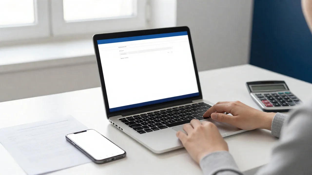 Laptop i telefon przygotowane do wykonania przelewu zagranicznego